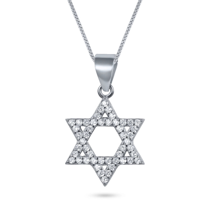 שרשרת כסף 925 JETEM תליון מגן דוד משובץ