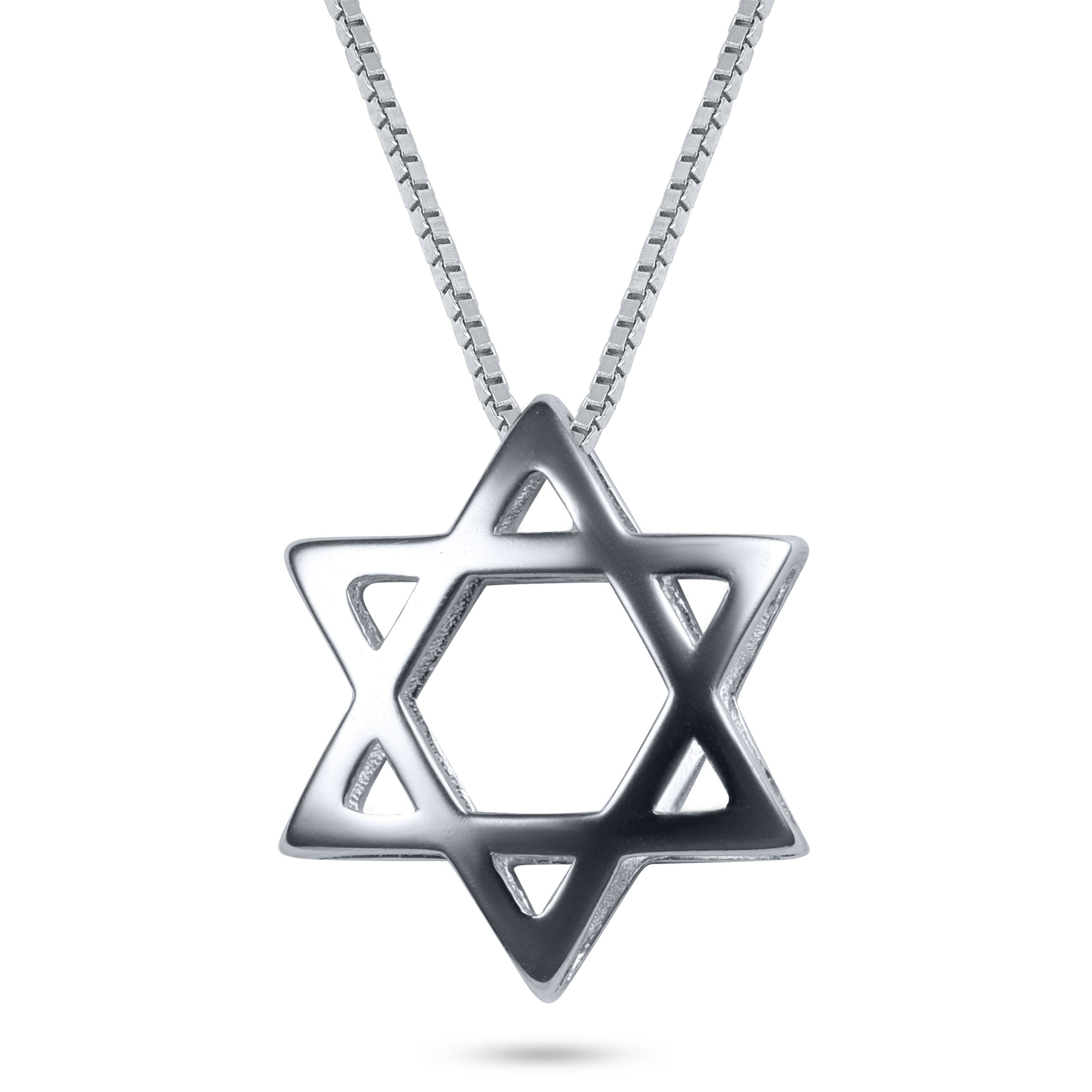 שרשרת כסף 925 JETEM תליון מגן דוד תלת מימד