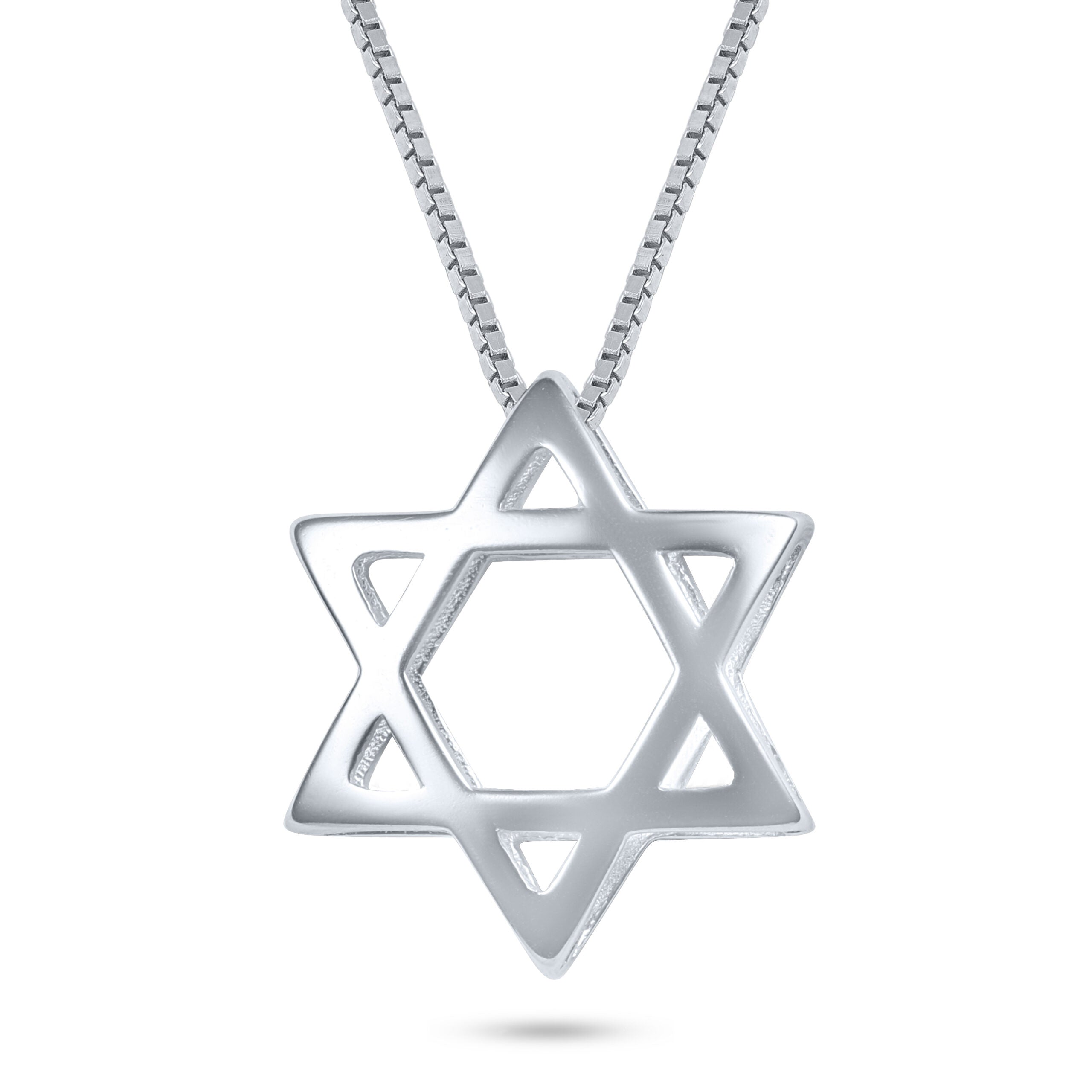 שרשרת כסף 925 JETEM תליון מגן דוד תלת מימד