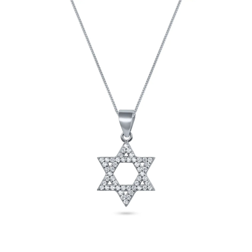 שרשרת כסף 925 JETEM תליון מגן דוד משובץ