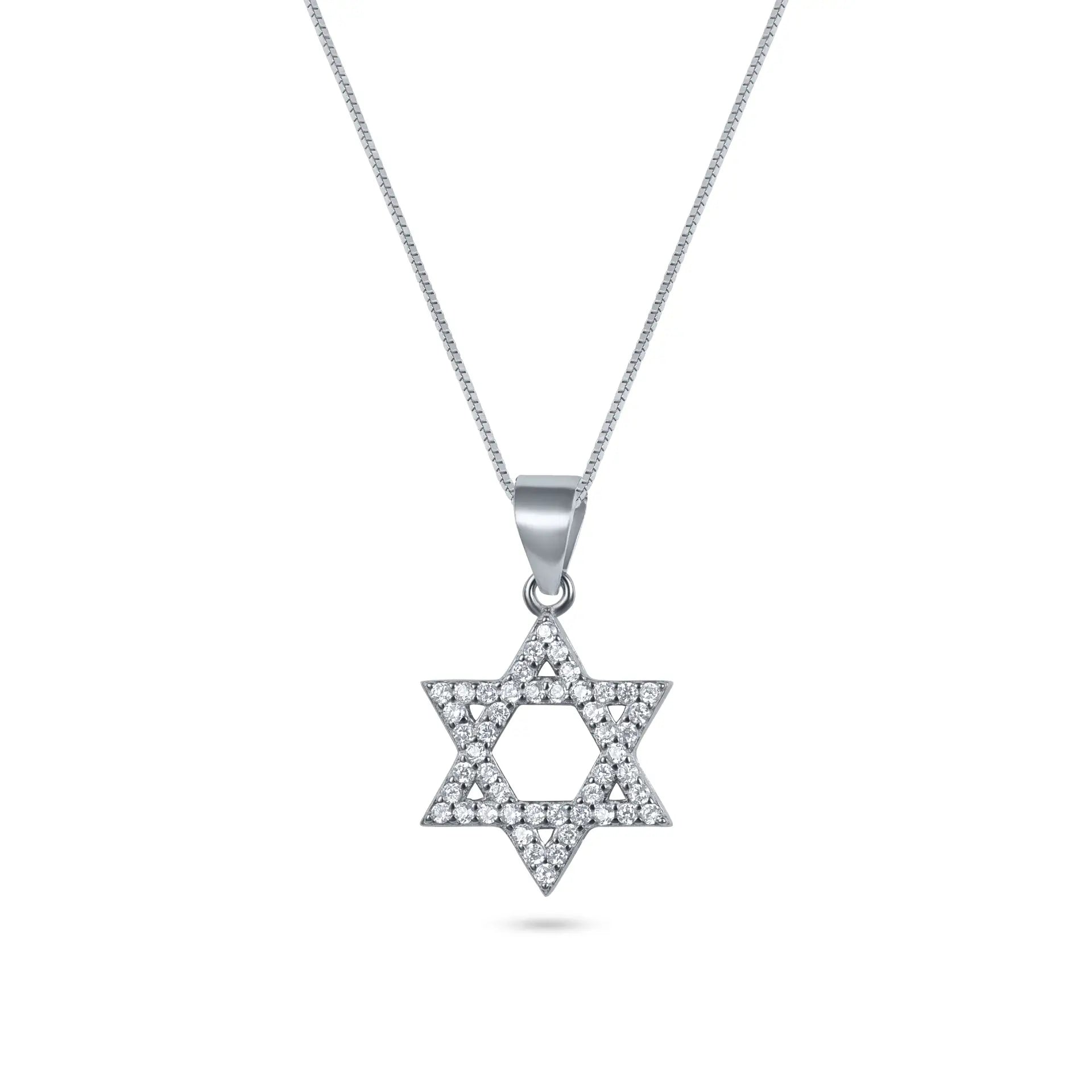 שרשרת כסף 925 JETEM תליון מגן דוד משובץ